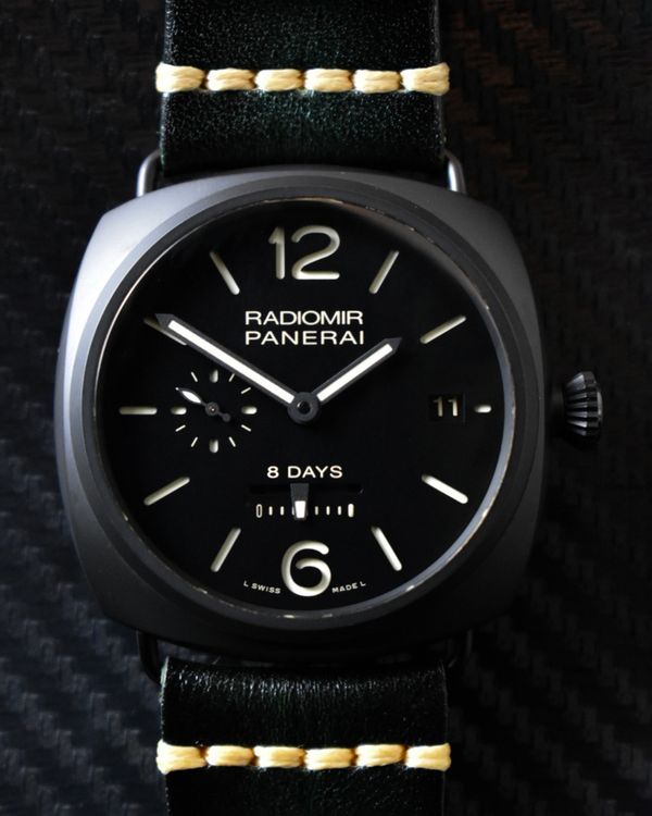 2017 Panerai Radiomir 8 Days 45MM Black Dial Leather Bracelet(PAM00384)