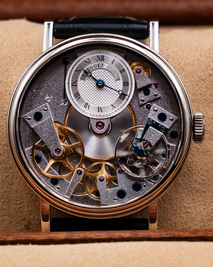 2015 Breguet Tradition 37MM Skeleton Dial Leather Strap (7027BB/11/9V6)