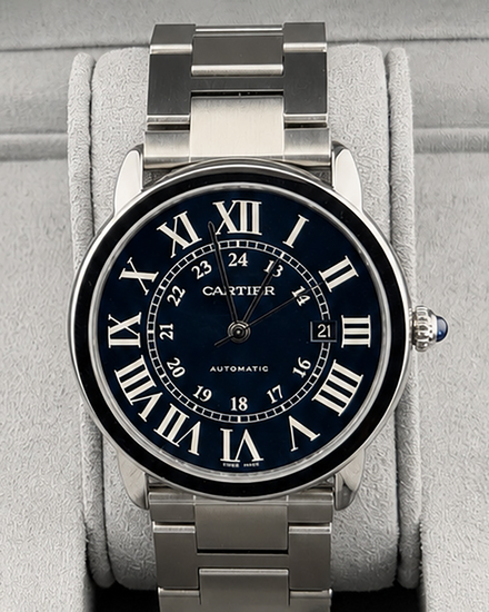 2017 Cartier Ronde De Cartier 42MM Blue Dial Steel Bracelet (WSRN0023)
