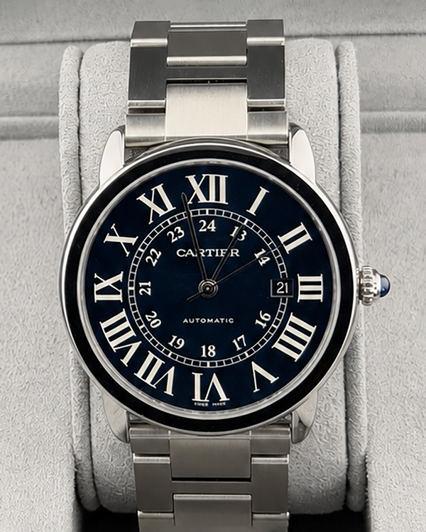 2017 Cartier Ronde De Cartier 42MM Blue Dial Steel Bracelet (WSRN0023)