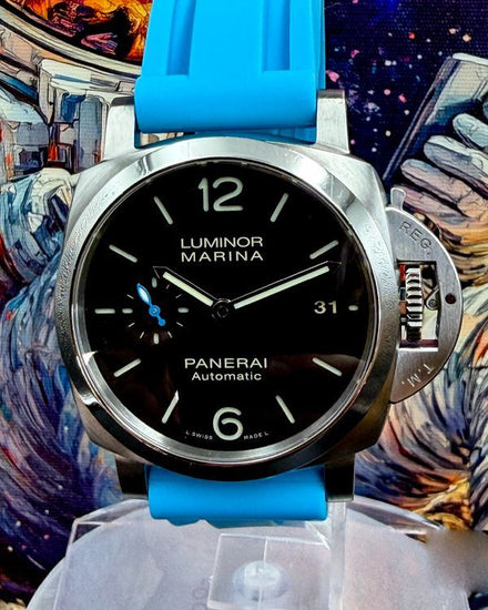 2021 Panerai Luminor Marina L.E. 42MM Black Dial Aftermarket Rubber Strap (PAM02392)