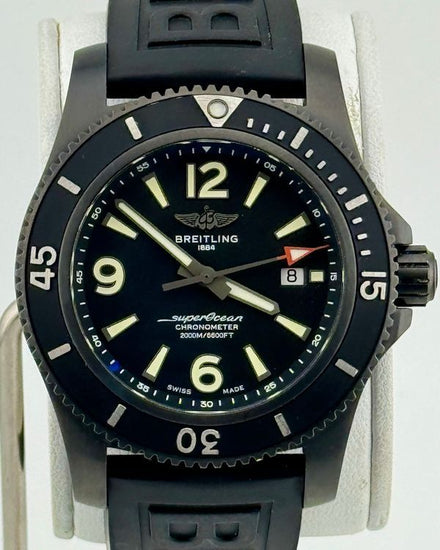 No Reserve - 2020 Breitling Superocean 46MM Black Dial Rubber Strap (M17368B71B1S1)