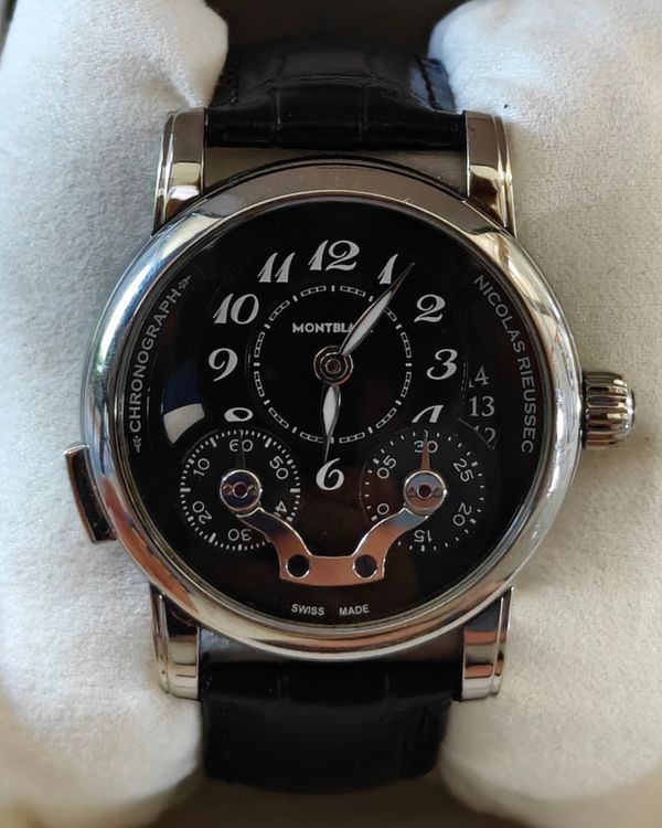 2016 Montblanc Nicolas Rieussec 43MM Black Dial Leather Strap (106488)