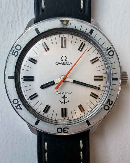 1969 Omega Geneve Vintage Admirality Ancoretta 37MM Silver Dial Aftermarket Leather Strap (135.042)
