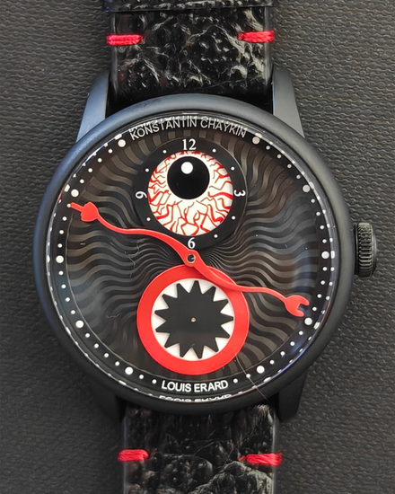 2023 Louis Erard Le Régulateur X Konstantin Chaykin “Dusk to Dawn” L.E. 39MM Black Dial Leather Strap (85248NN88.BGA090)