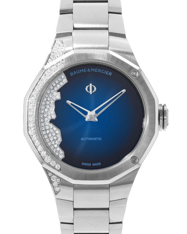 2026 Baume & Mercier Riviera 33MM Blue Diamonds Dial Steel Bracelet (M0A10677)
