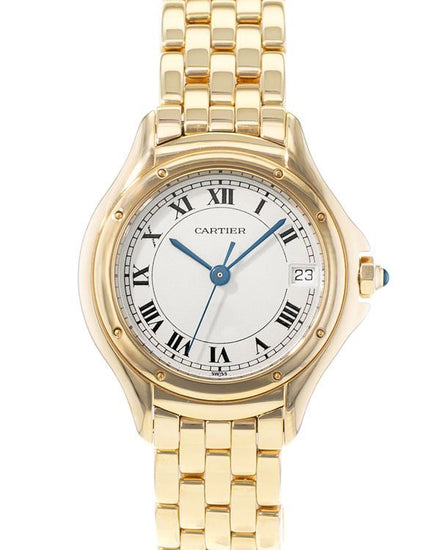 Cartier Panthère Cougar 26MM White Dial Yellow Gold Bracelet (887906)