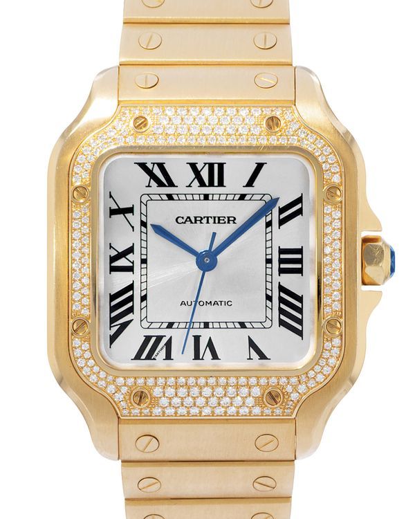 Cartier Santos 100 35MM Silver Dial Yellow Bracelet (WJSA0010 4073)