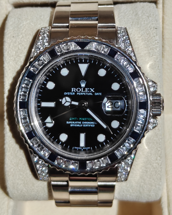 Rolex GMT-Master II 40MM Black Dial White Gold Oyster Bracelet (116759SANR)
