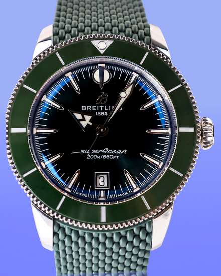 No Reserve - 2025 Breitling Superocean Heritage 44MM Green Dial Steel Bracelet (AB3112)