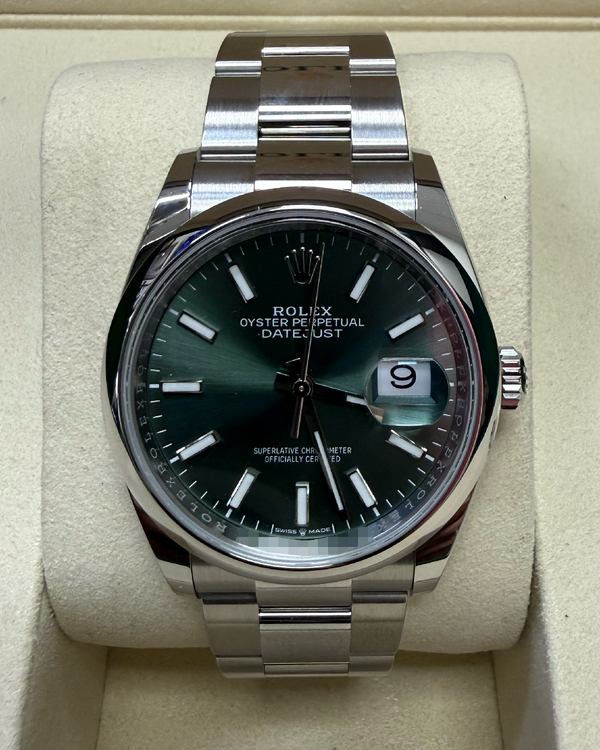 No Reserve - 2026 Rolex Datejust 36MM Mint Green Dial Oyster Bracelet (126200)