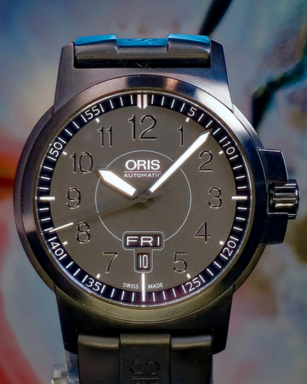 No Reserve - 2010 Oris BC3 Advanced Day Date 42MM Black Dial Rubber Strap (01-735-7641-4764)
