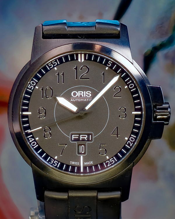 No Reserve - 2010 Oris BC3 Advanced Day Date 42MM Black Dial Rubber Strap (01-735-7641-4764)