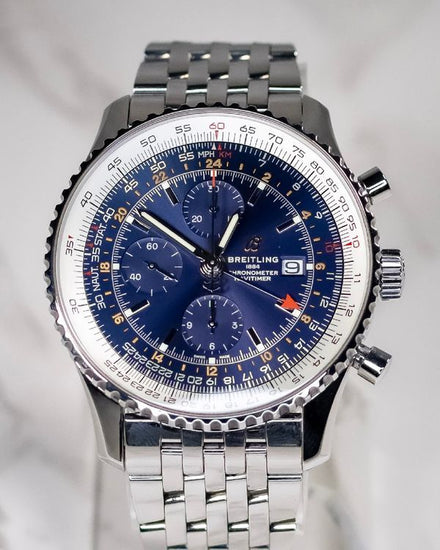 2019 Breitling Navitimer GMT 46MM Blue Dial Steel Bracelet (A24322121C2A1)