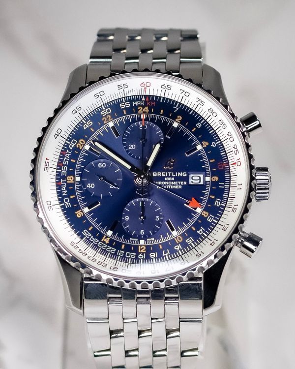 2019 Breitling Navitimer GMT 46MM Blue Dial Steel Bracelet (A24322121C2A1)
