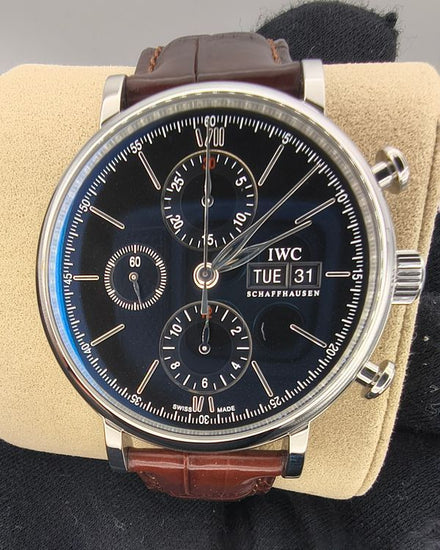 2019 IWC Schaffhausen Portofino Black Dial Leather Strap (IW391008)