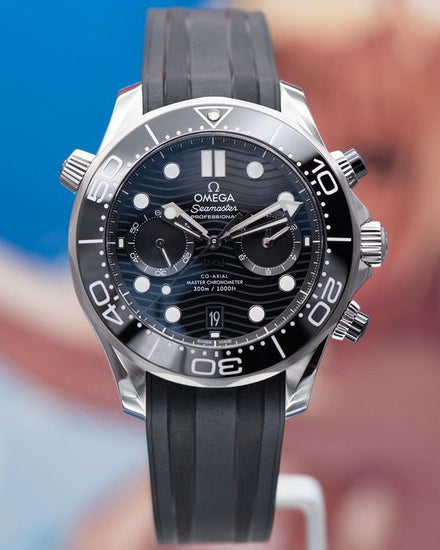 No Reserve - 2023 Omega Seamaster Diver 300M 44MM Black Dial Rubber Strap (210.32.44.51.01.001)