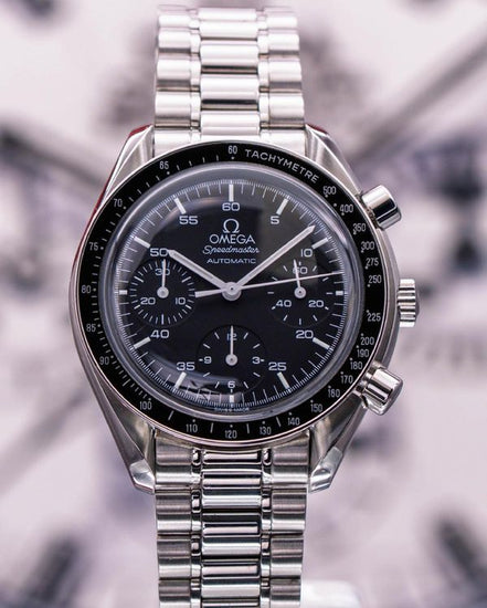 No Reserve - Omega Speedmaster Reduced 39MM Black Dial Steel Bracelet (3510.50.00)