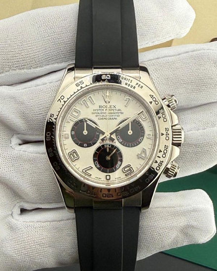 Rolex Cosmograph Daytona "Panda" 40MM White Dial Rubber Strap (116519)