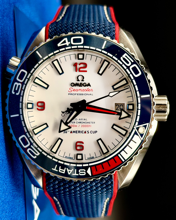 2020 Omega Seamaster Planet Ocean 600M America's Cup L.E. 43.5MM White Dial Rubber Strap (215.32.43.21.04.001)