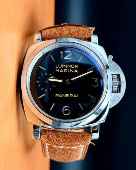 2015 Panerai Luminor Marina 1950 3 Days 47MM Black Dial Leather Strap (PAM00422)