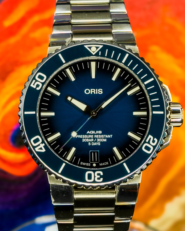 2025 Oris Aquis Date Calibre 400 43.5MM Blue Dial Steel Bracelet (01 400 7763 4135)