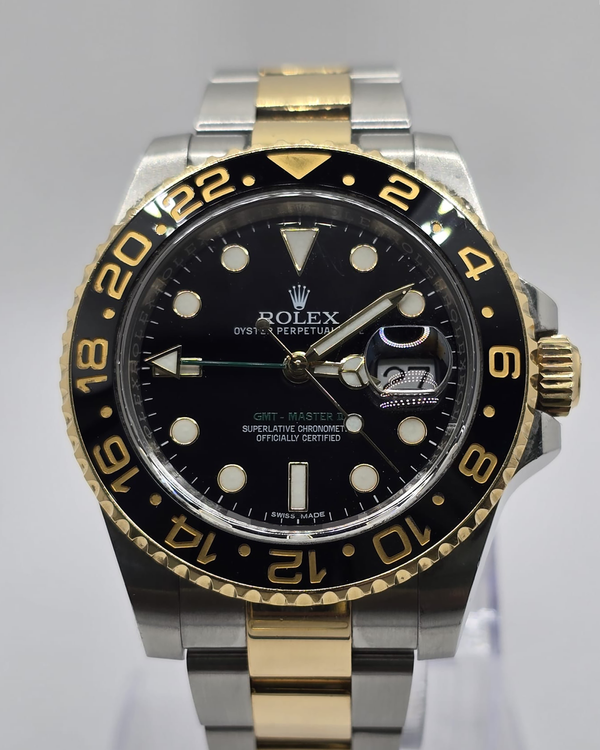 2015 Rolex GMT-Master II 40MM Black Dial Two-Tone Oyster Bracelet (116713LN)