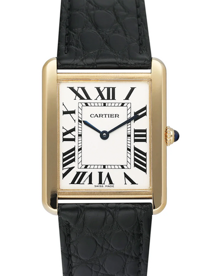 Cartier Tank Solo 27.4MM Quartz Silver Dial Leather Strap (W5200004)