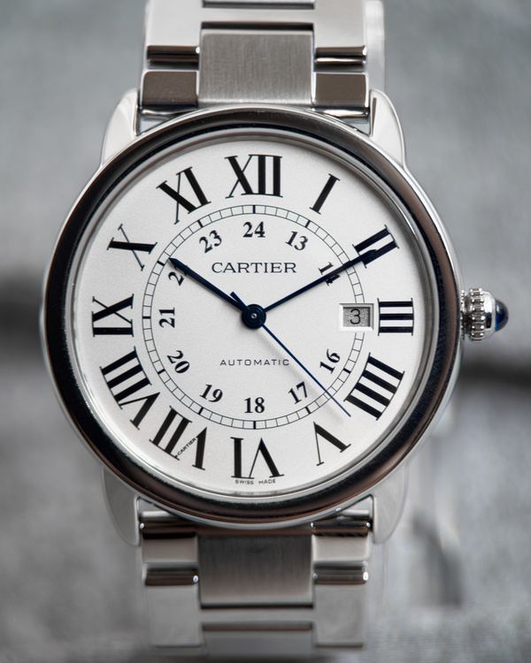 No Reserve - 2016 Cartier Ronde De Cartier Solo 42MM Silver Dial Steel Bracelet (W6701011)