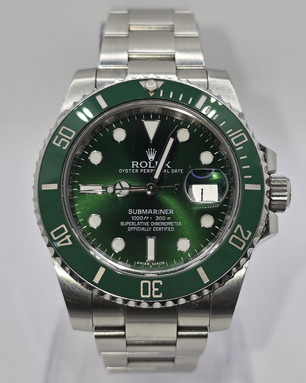 2016 Rolex Submariner Date "Hulk" 40MM Green Dial Oyster Bracelet (116610LV)