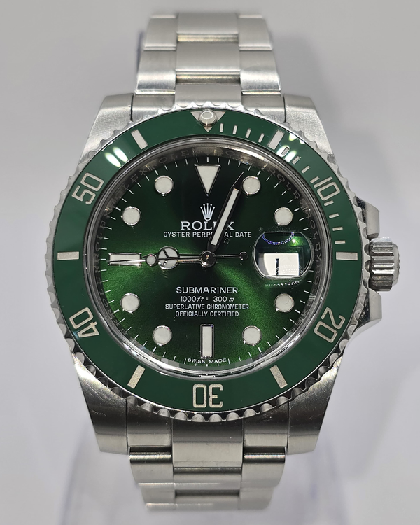 2016 Rolex Submariner Date "Hulk" 40MM Green Dial Oyster Bracelet (116610LV)