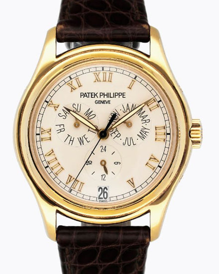 Patek Philippe Annual Calendar 37MM Cream Dial Leather Strap (5035J-011)