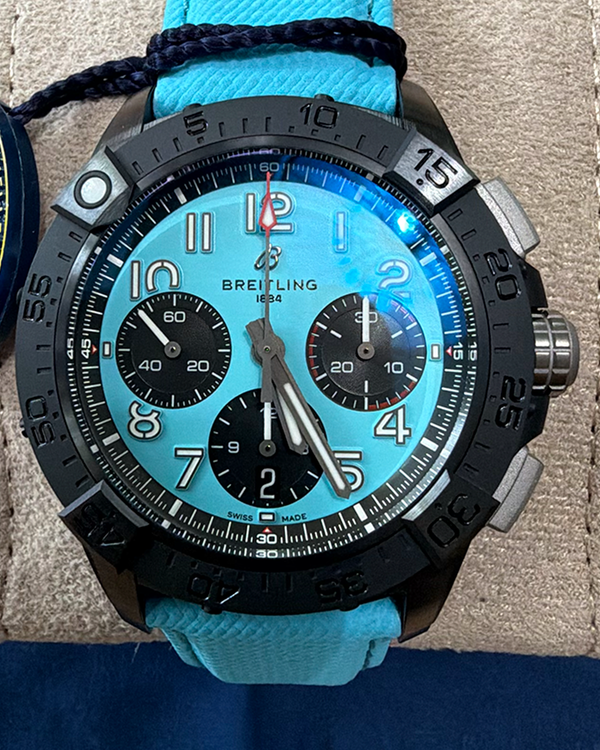 2026 Breitling Avenger B01 Chronograph "Night Mission" 42MM Turquoise Dial Leather Strap (SB0146101L1X1)