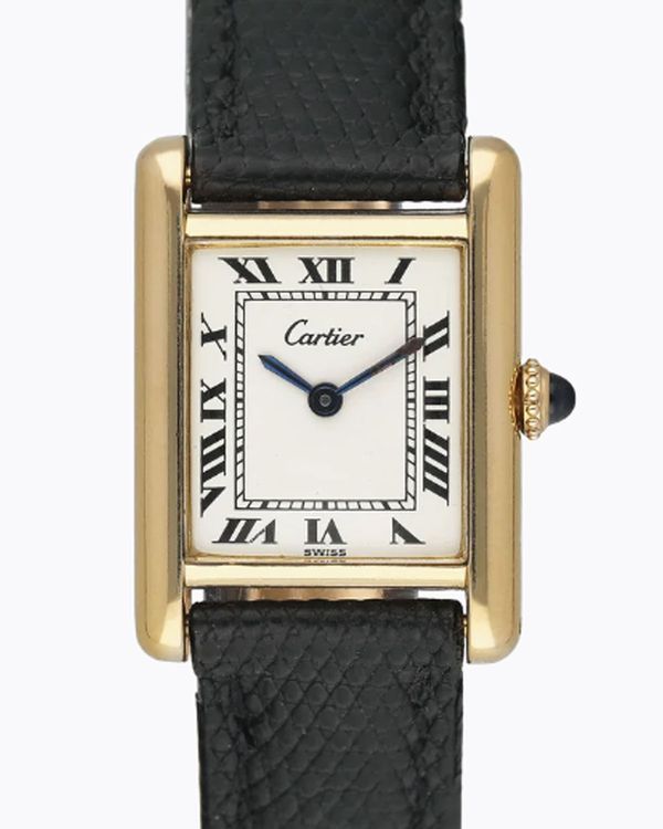 Cartier Tank Louis Cartier 21MM Off-White Dial Leather Strap (78087)