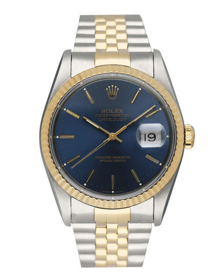1991 Rolex Datejust 36MM Blue Dial Two-Tone Jubilee Bracelet (16233)