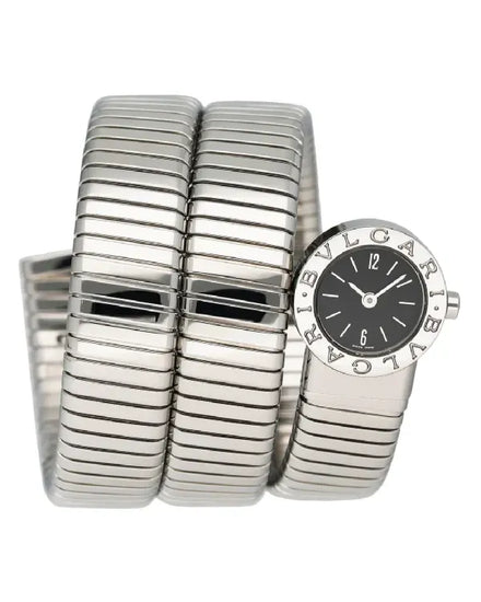 Bvlgari Serpenti Tubogas 19MM Quartz Black Dial Steel Bracelet (BB 19 1TS)