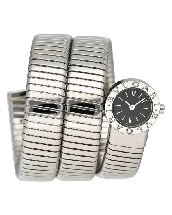 Bvlgari Serpenti Tubogas 19MM Quartz Black Dial Steel Bracelet (BB 19 1TS)