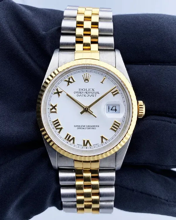2001 Rolex Datejust 36MM White Dial Two-Tone Jubilee Bracelet (16233)
