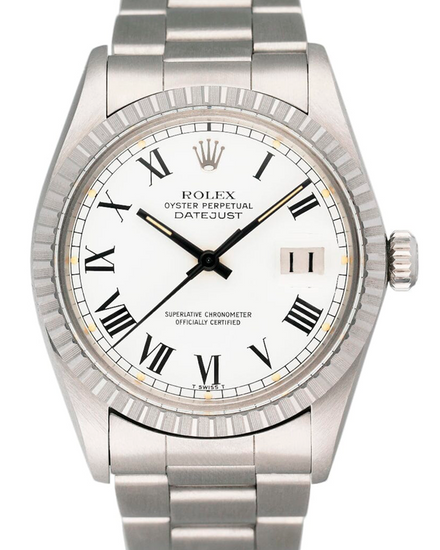 1981 Rolex Datejust 36MM White "Buckley" Dial Oyster Bracelet (16030)