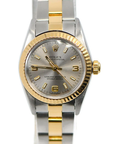 2000 Rolex Oyster Perpetual 26MM Slate Dial Two-Tone Oyster Bracelet  (76193)