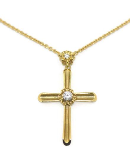 Dolce & Gabbana Devotion Yellow Gold Cross Pendant Necklace 26 x 28MM Diamonds/Yellow Gold (Cross)