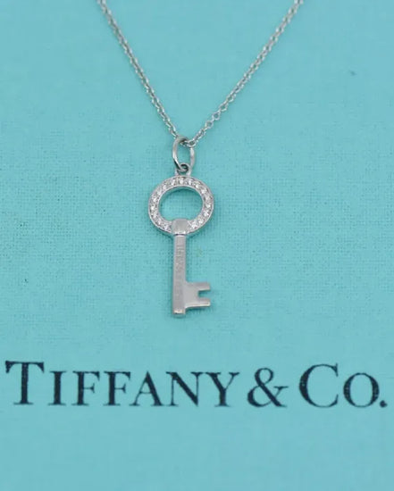 Tiffany Accessories 21MM Key Necklace 20IN 18K White Gold (Necklace)