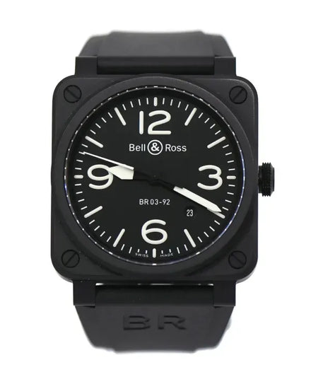 Bell & Ross BR 03 92 42MM Black Dial Rubber Strap (BR03-92-S)