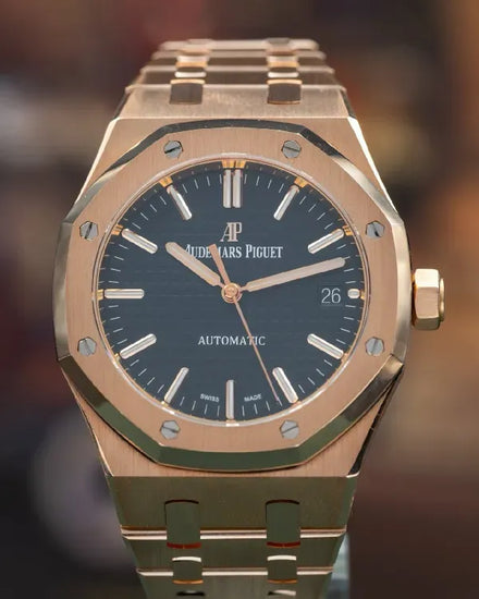 Audemars Piguet Royal Oak 37MM Black Dial Rose Gold Bracelet (15450OR.OO.D002CR.01)