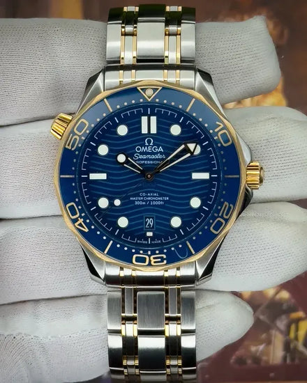 2020 Omega Seamaster Diver 300M 42MM Blue Dial Two-Tone Bracelet (210.20.42.20.03.001)