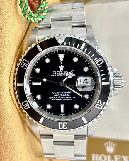1999 Rolex Submariner Date 40MM Black "Swiss Only" Dial Oyster Bracelet (16610)