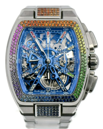 CVSTOS Metropolitan Chrono 42MM Skeleton Dial Titanium Bracelet (F00112.4213004)