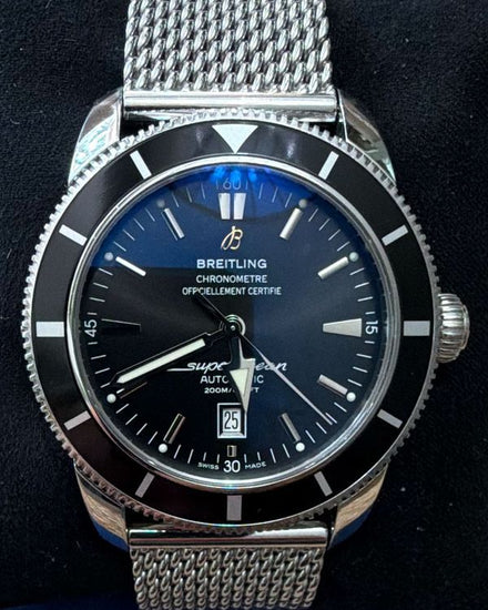No Reserve 2016 Breitling Superocean Heritage 46MM Black Dial Steel Bracelet (A17320)