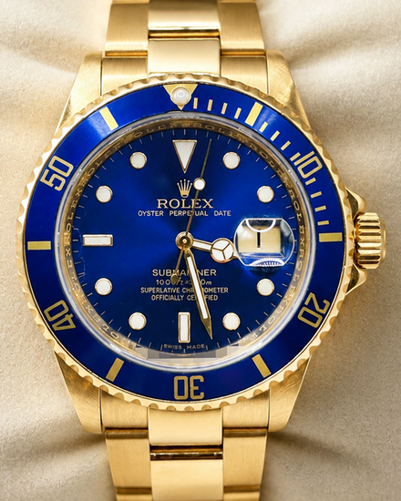 Rolex Submariner Date 40MM Blue Dial Yellow Gold Oyster Bracelet (116618)
