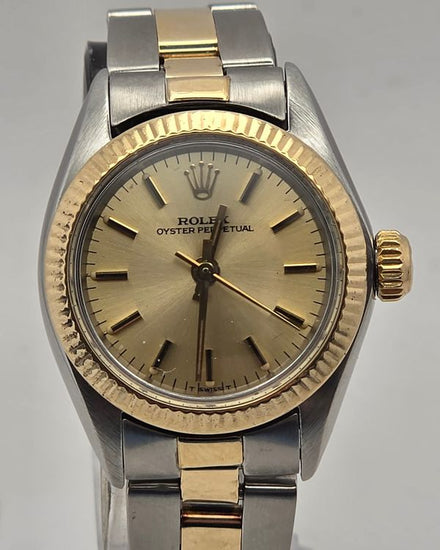 1978 Rolex Oyster Perpetual 26MM Champagne Dial Two-Tone Oyster Bracelet (6719)